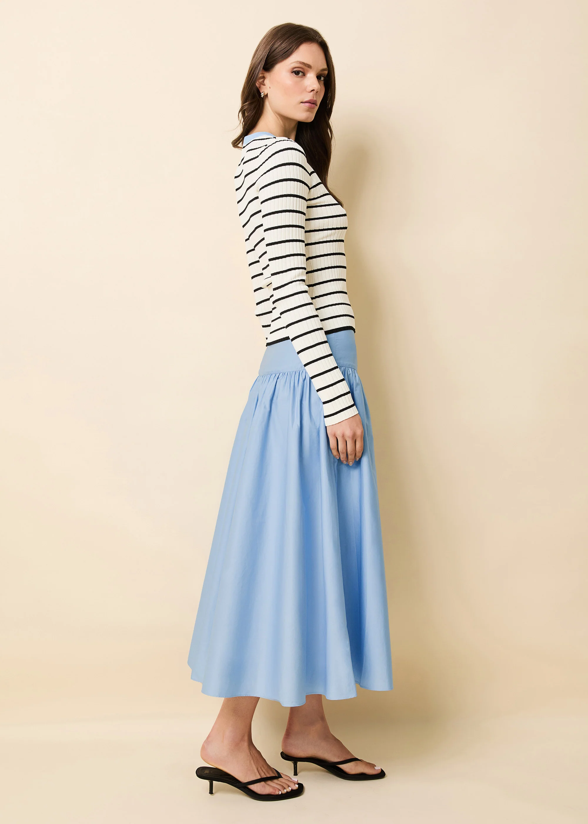 Magnolia Skirt Poplin Open Water - Image 3