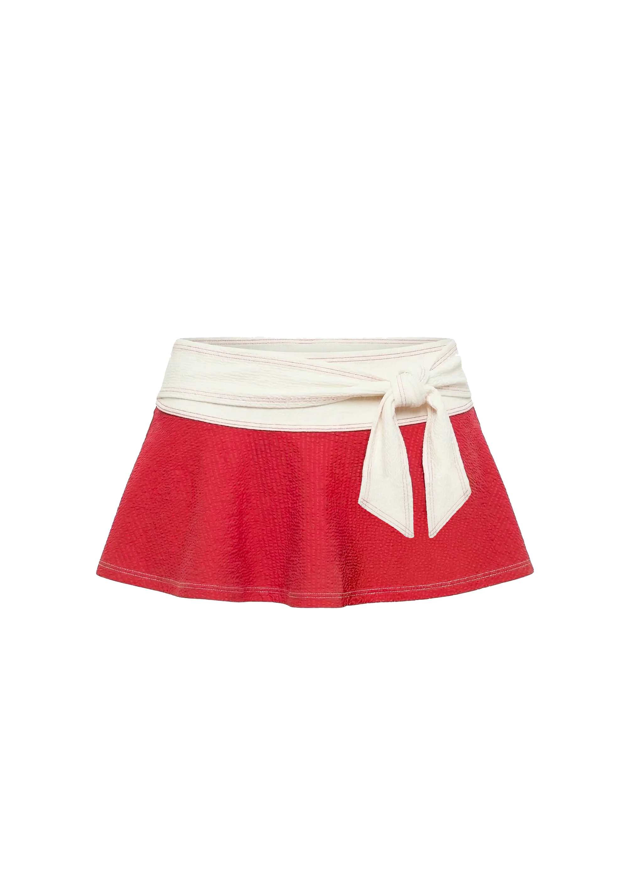 Malena Swim Skirt Seersucker Rooftop Red / Brule - Image 6