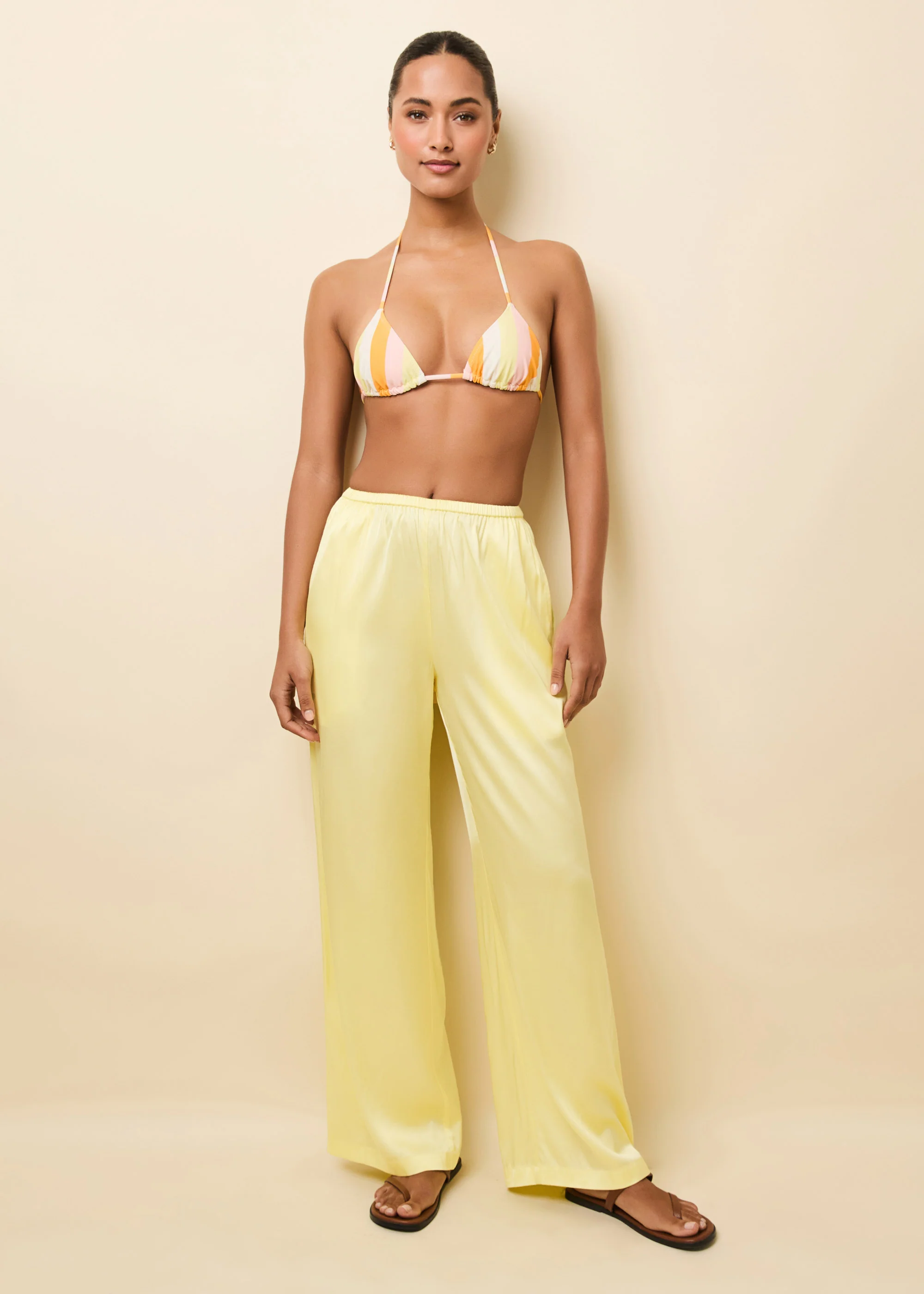Monaco Pant Satin Custard - Image 2