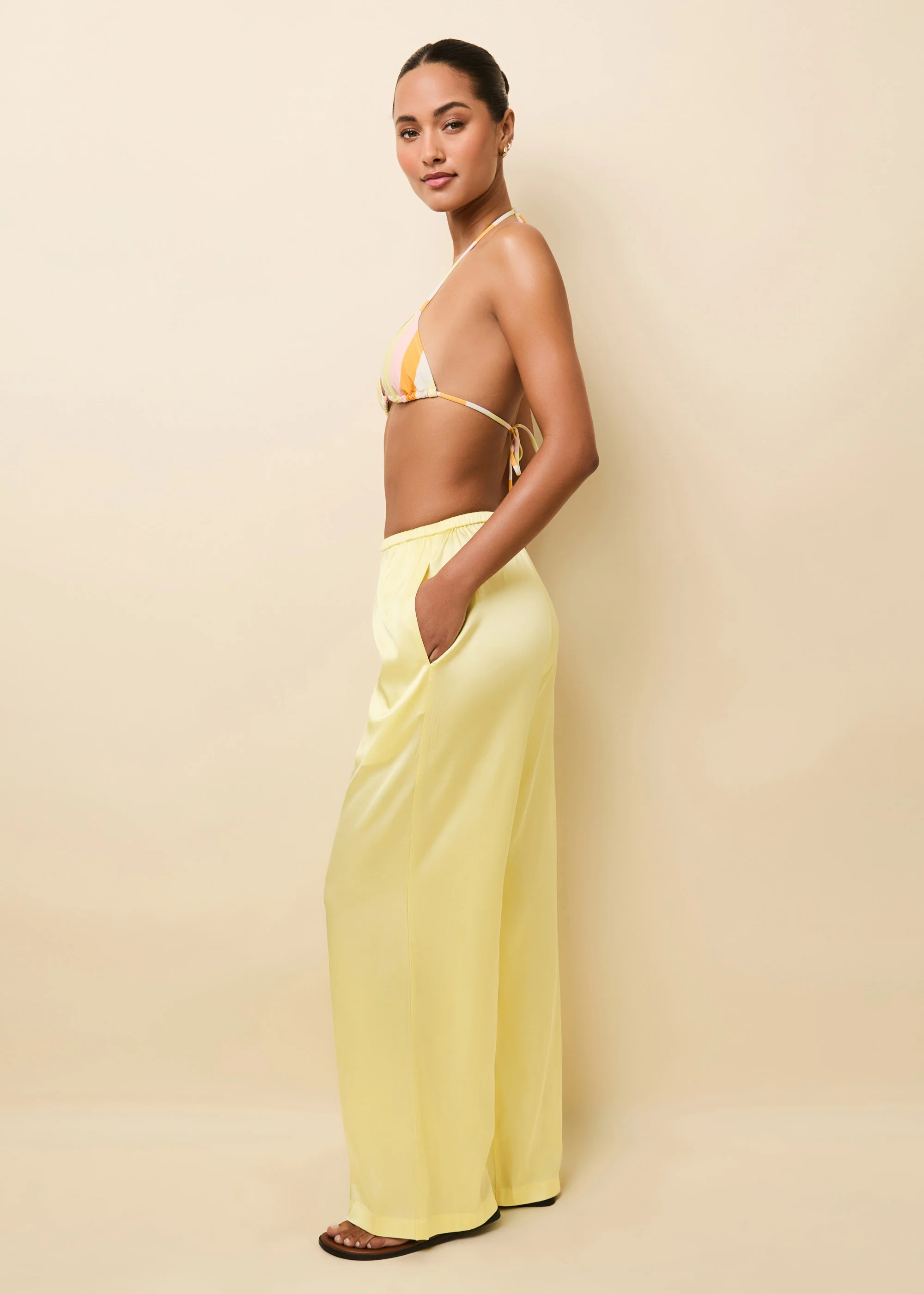 Monaco Pant Satin Custard - Image 3