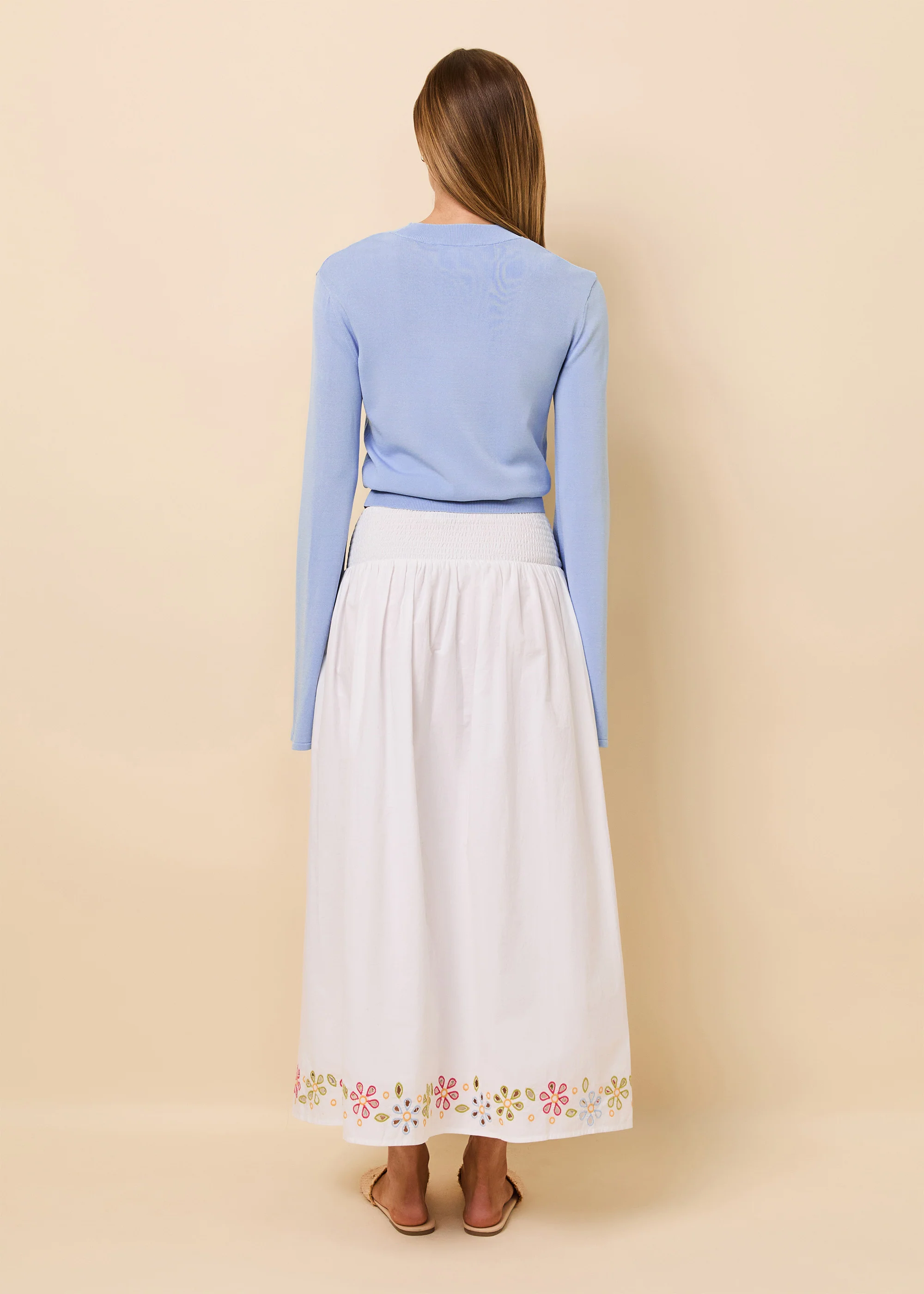 Noreen Skirt Embroidered Eyelet Optic White - Image 4