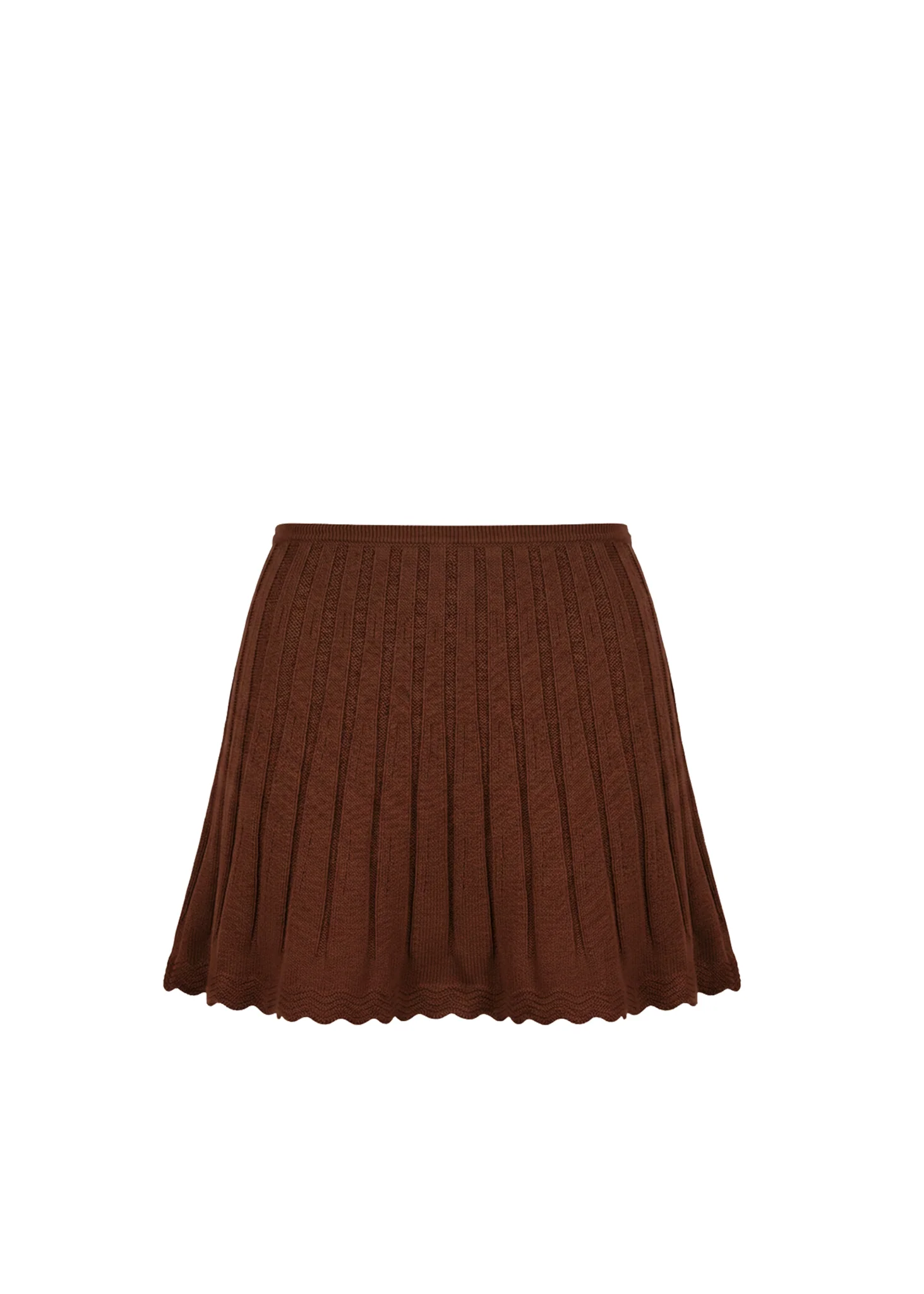 Orlena Mini Skirt Pointelle Lace Knit Truffle - Image 5
