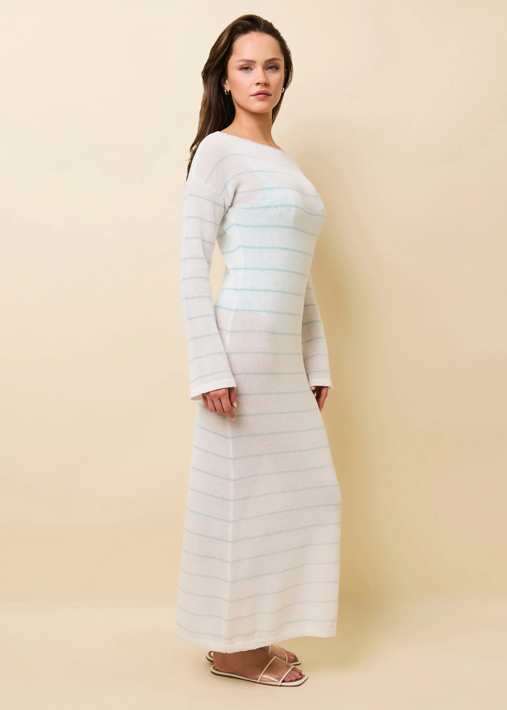 Polly Dress Micro Stripe Brule - Image 4
