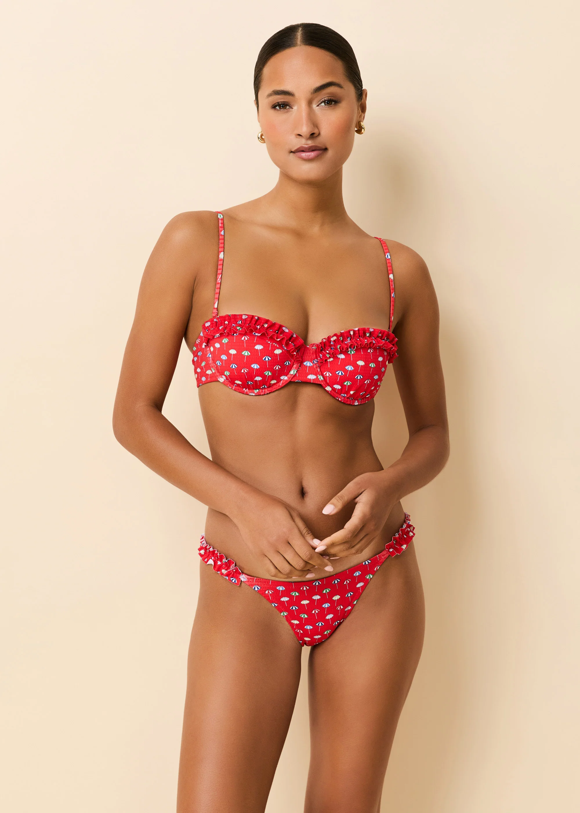 Ramona Bikini Top Ditsy Umbrella Print - Image 5