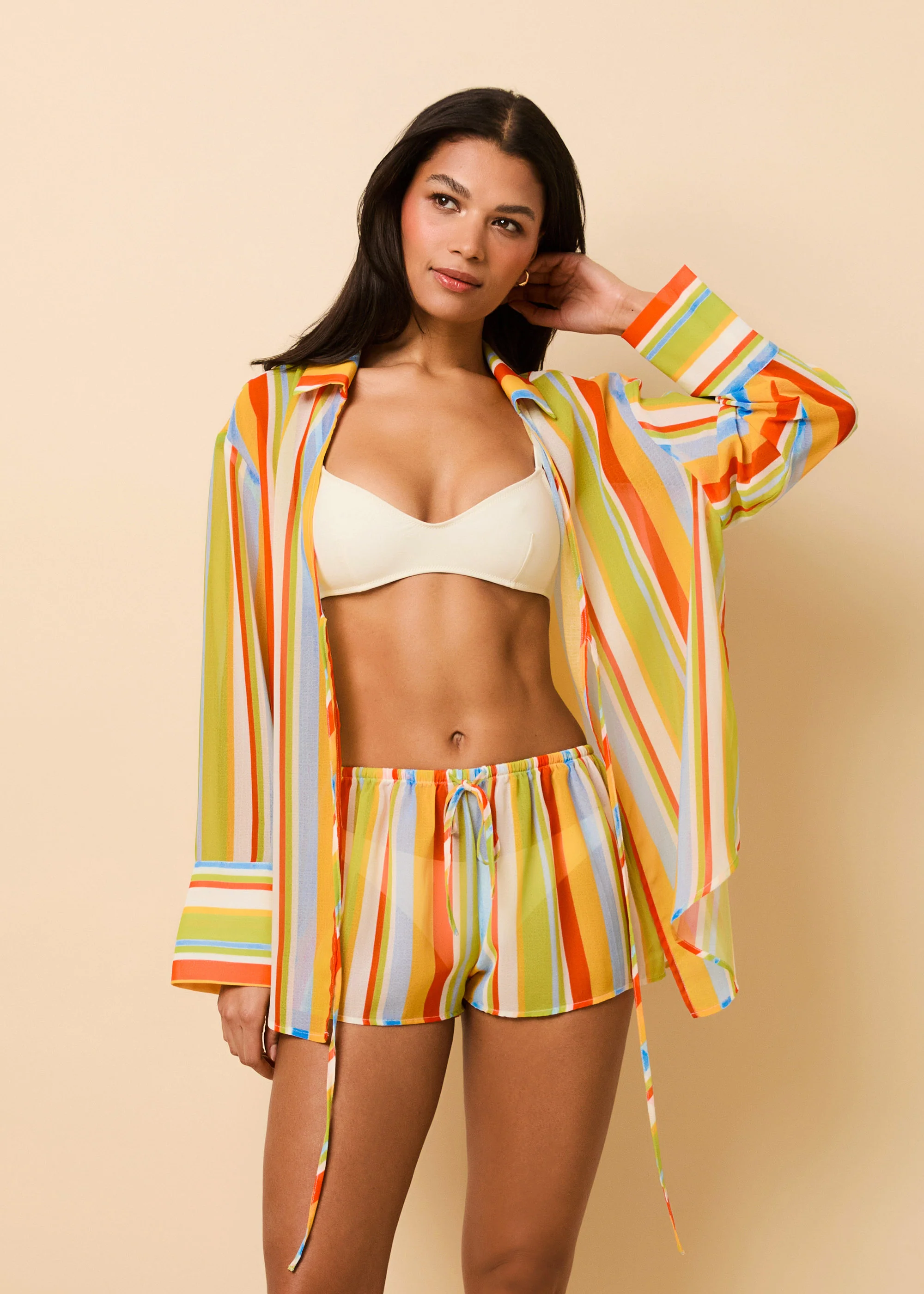 Remi Short Crinkle Sheer St. Barths Stripe - Image 5