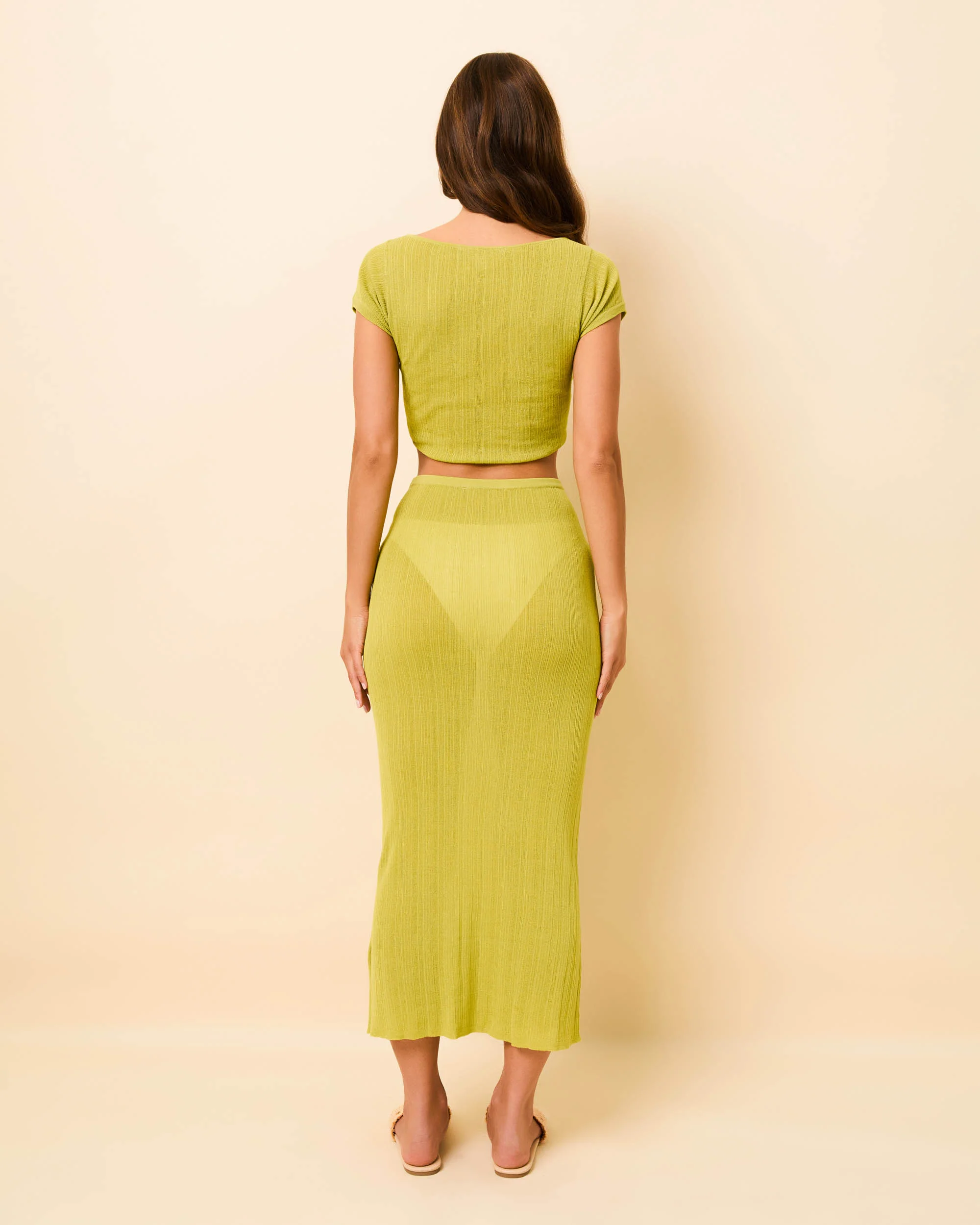 Rianne Skirt Paper Knit Guava - Image 4