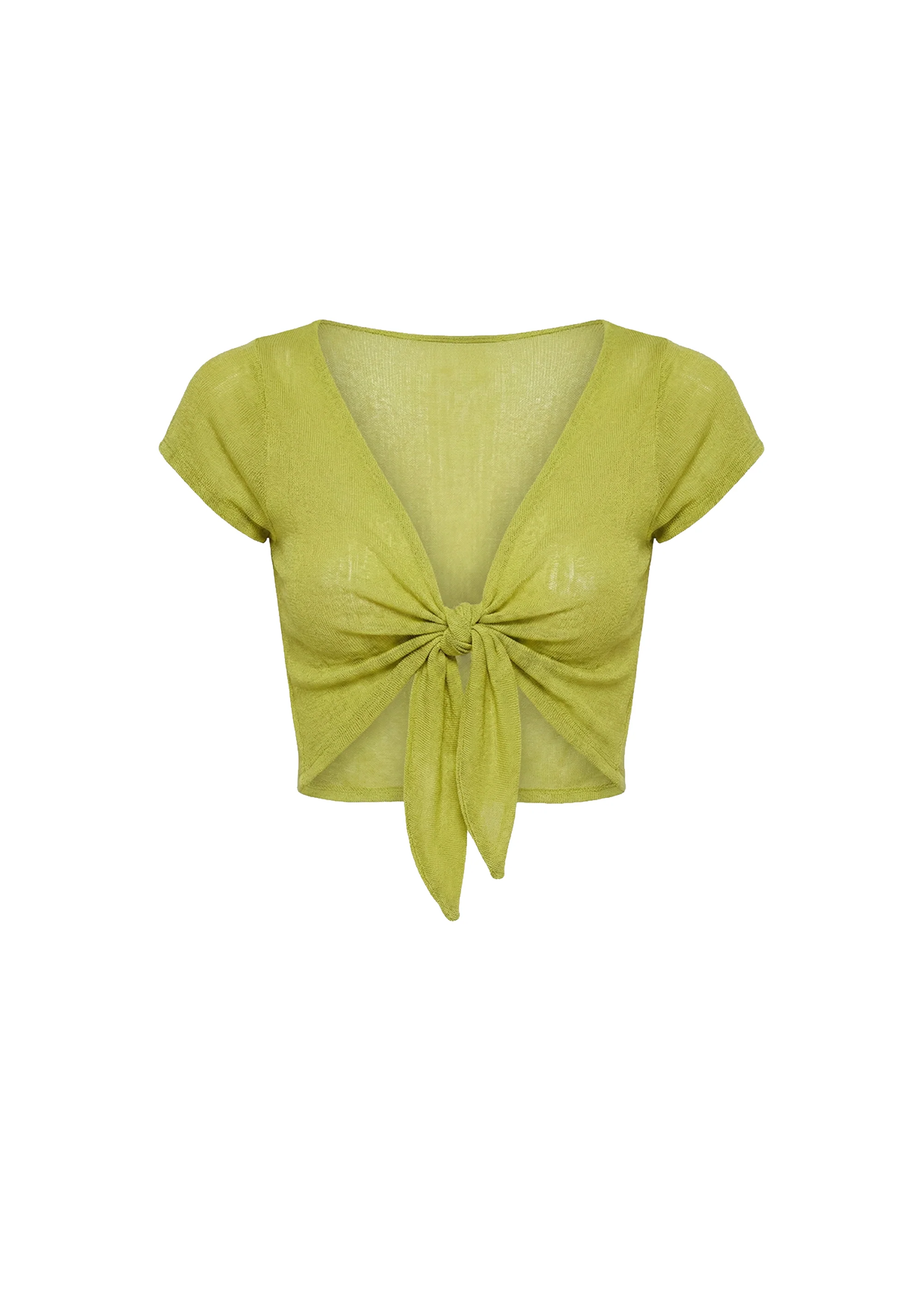 Rianne Tie Top Paper Knit Guava - Image 5