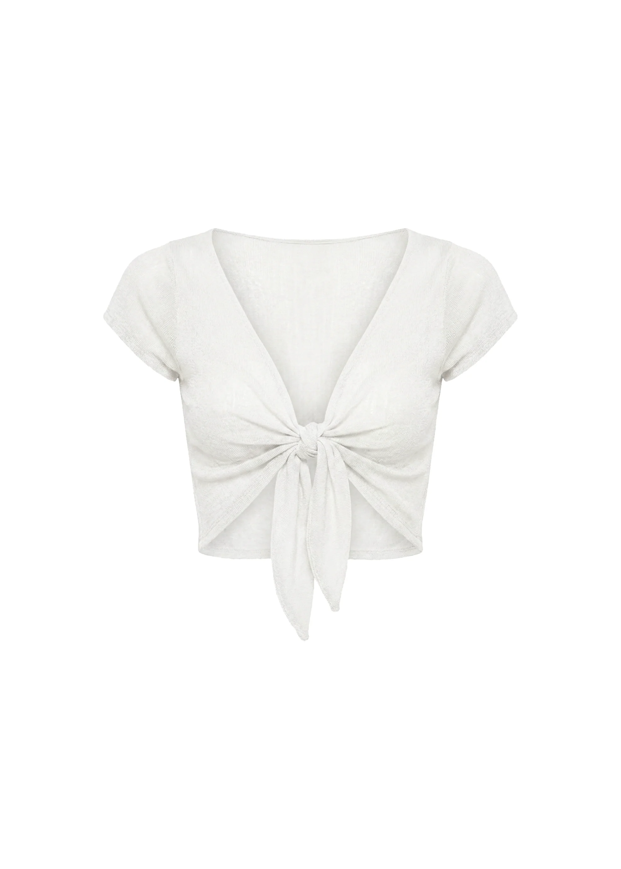Rianne Tie Top Paper Knit Optic White - Image 6