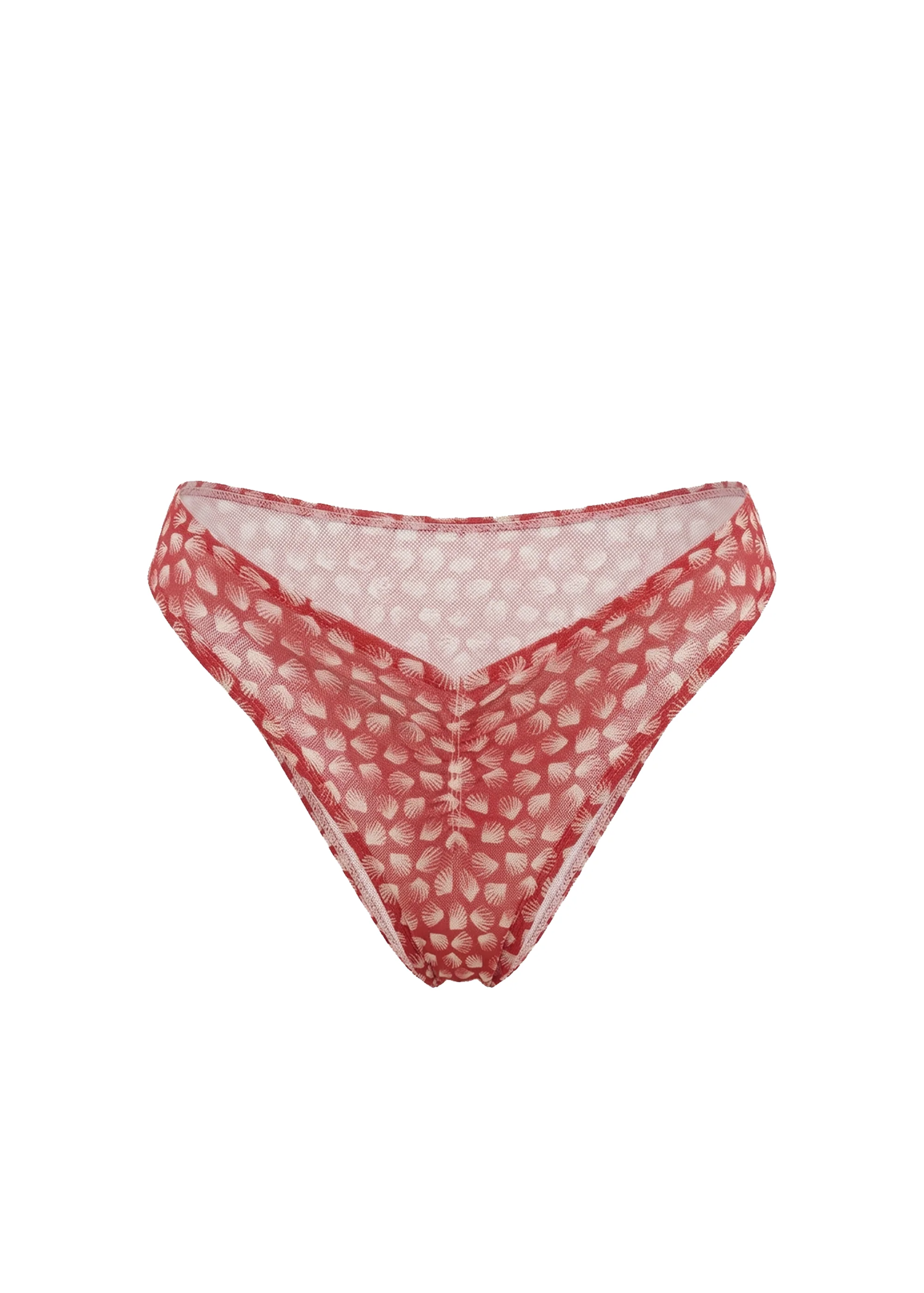 Rowan Bikini Bottom Mesh Rooftop Red Shell Print - Image 5