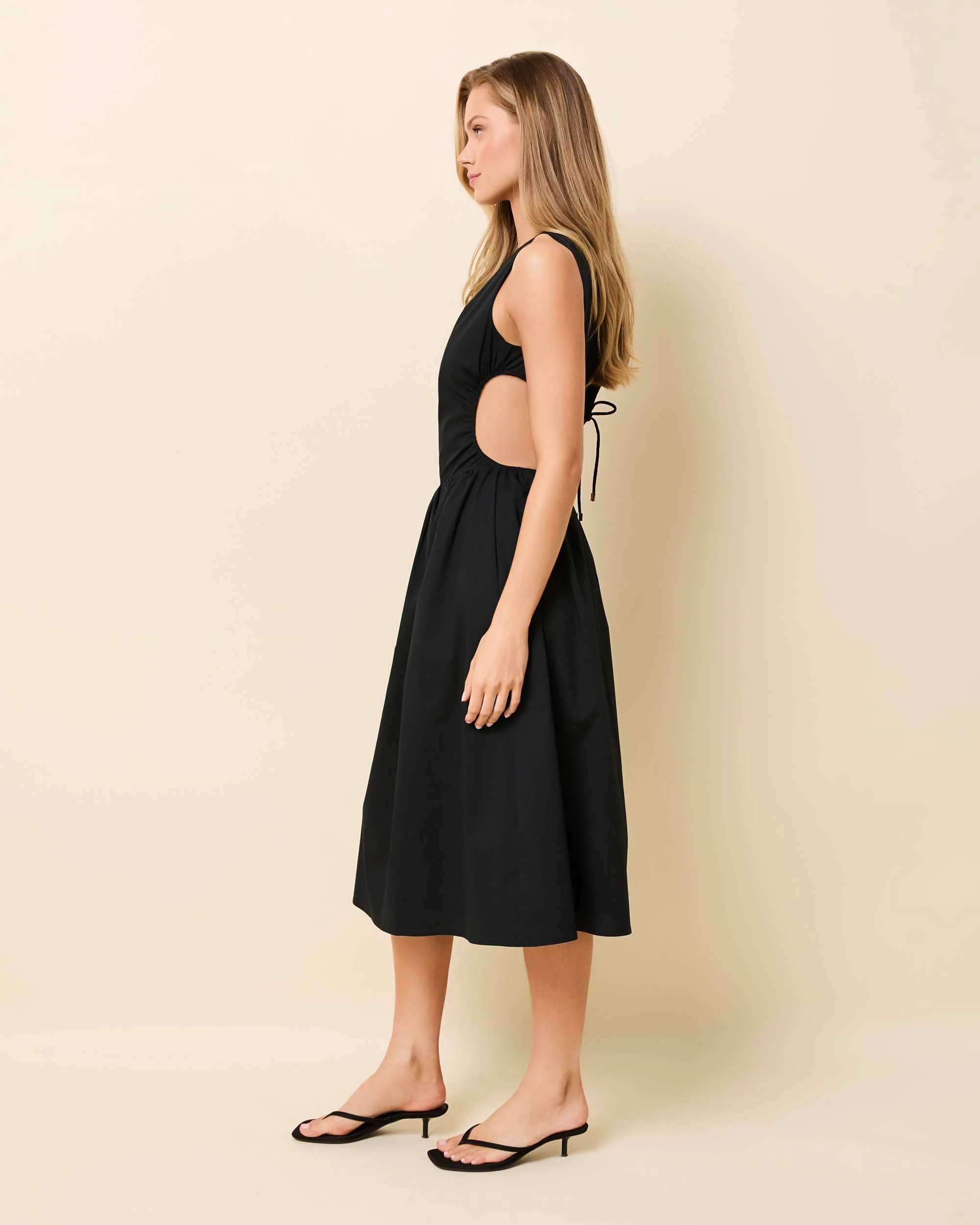 Sabine Midi Dress Poplin Noir - Image 3