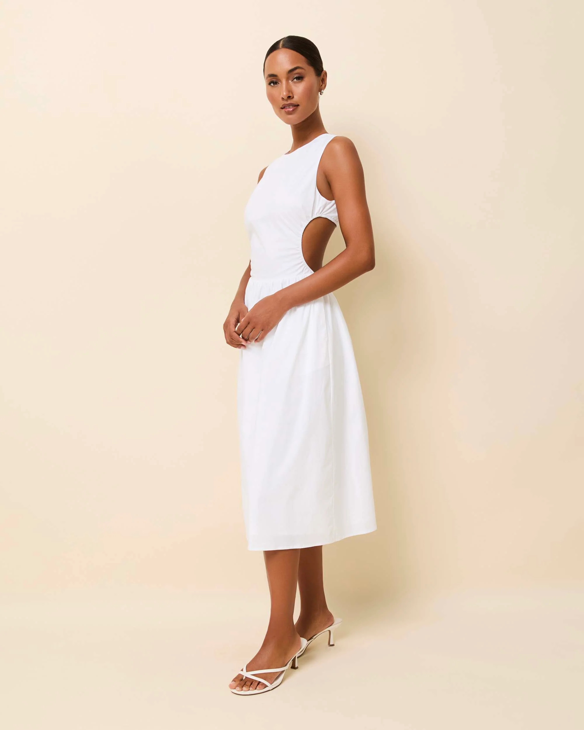 Sabine Midi Dress Poplin Optic White - Image 4