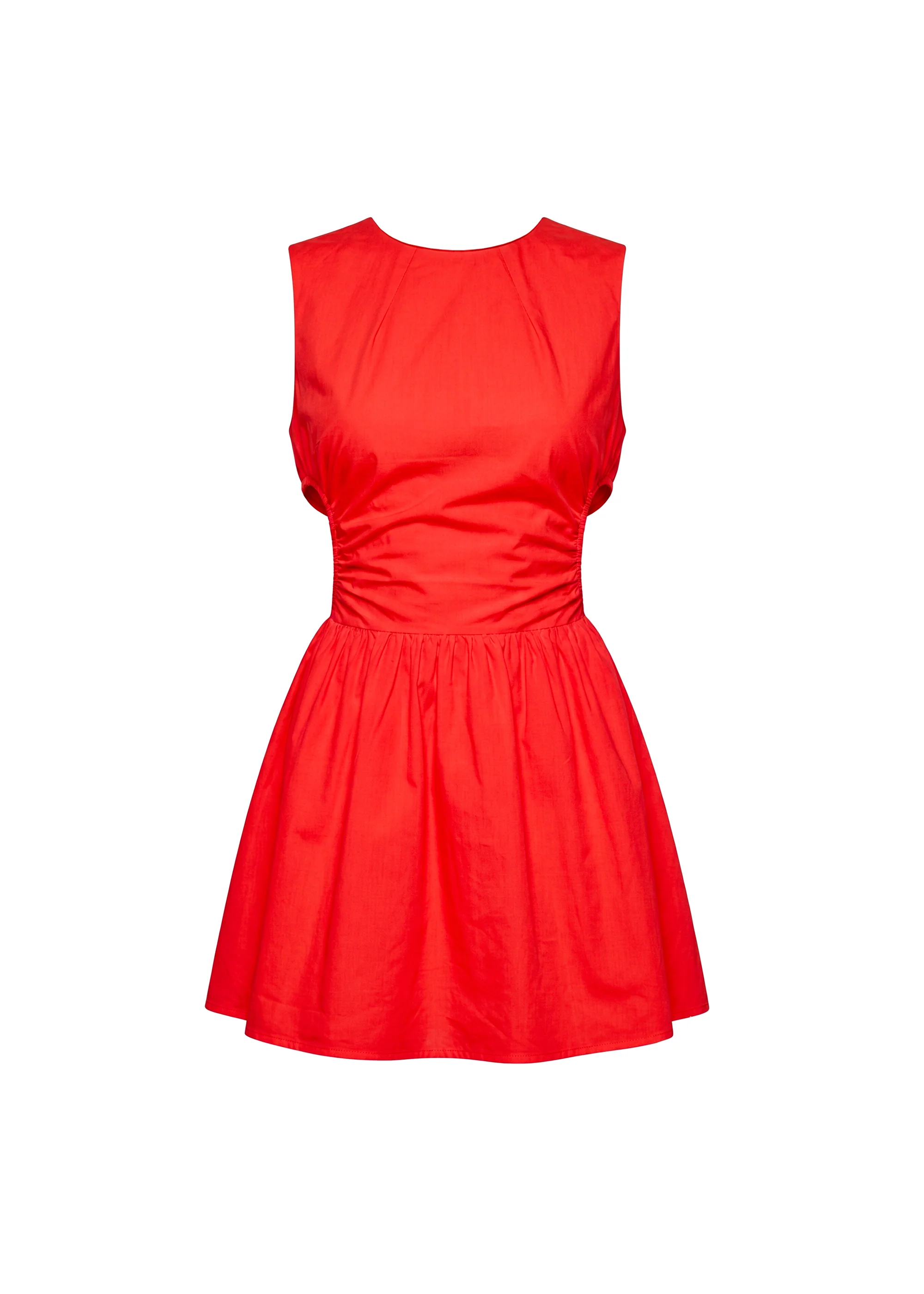 Sabine Mini Dress Poplin Lipstick Red - Image 6