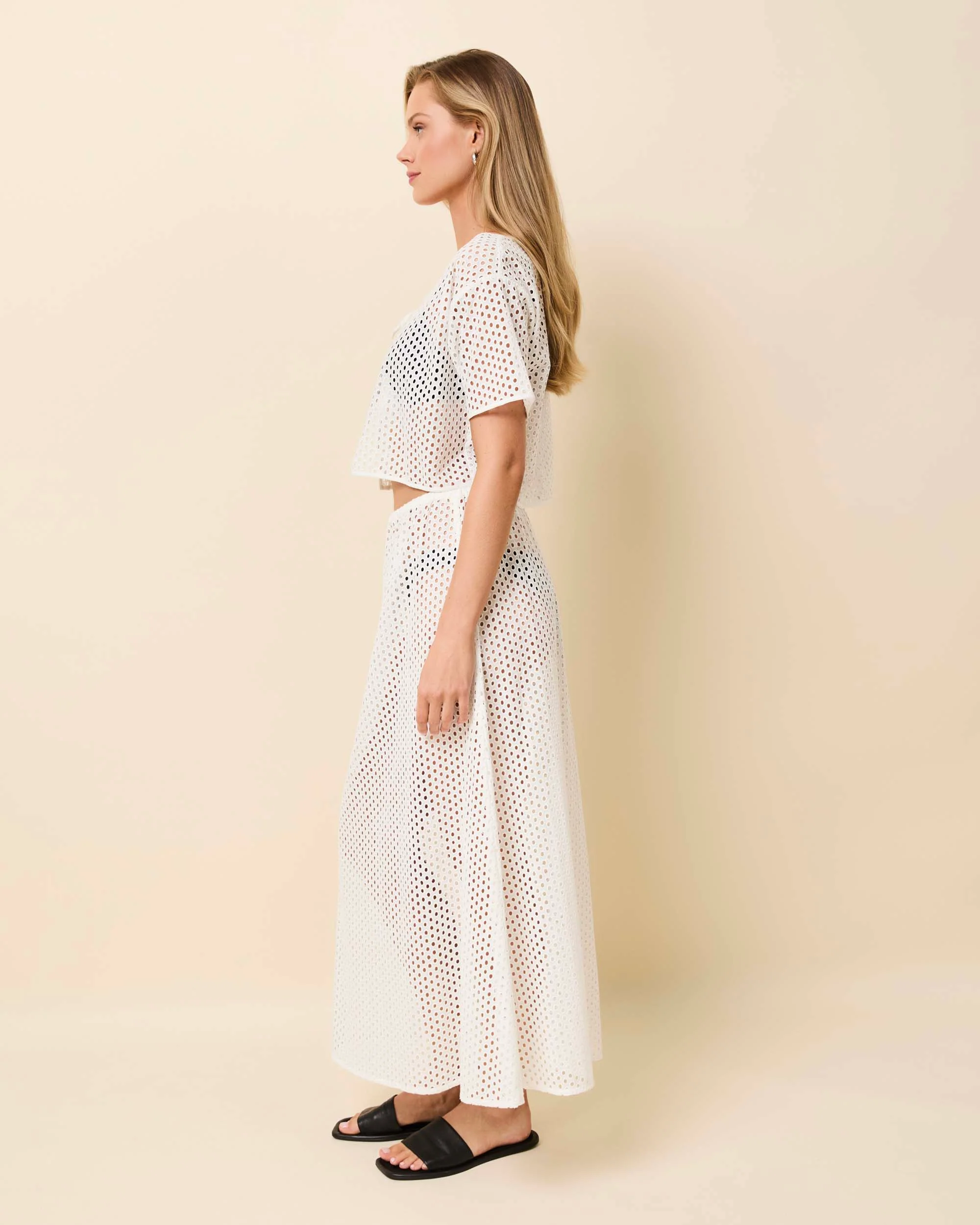 Shannon Tie Top Baby Eyelet Optic White - Image 3