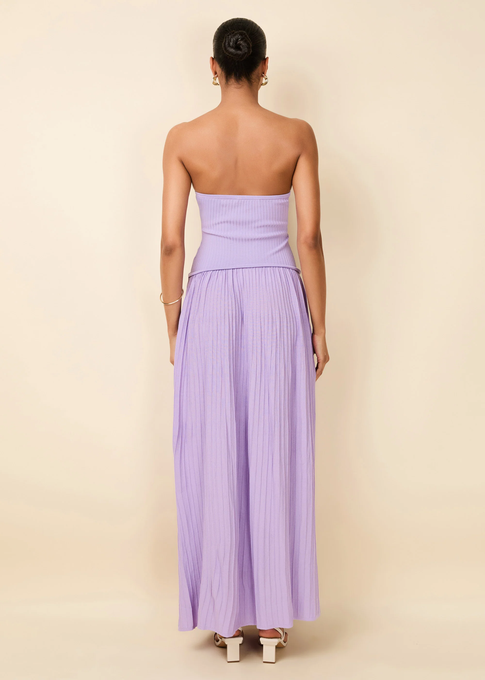 Strapless Soglio Dress Ribbed Lavender - Image 4