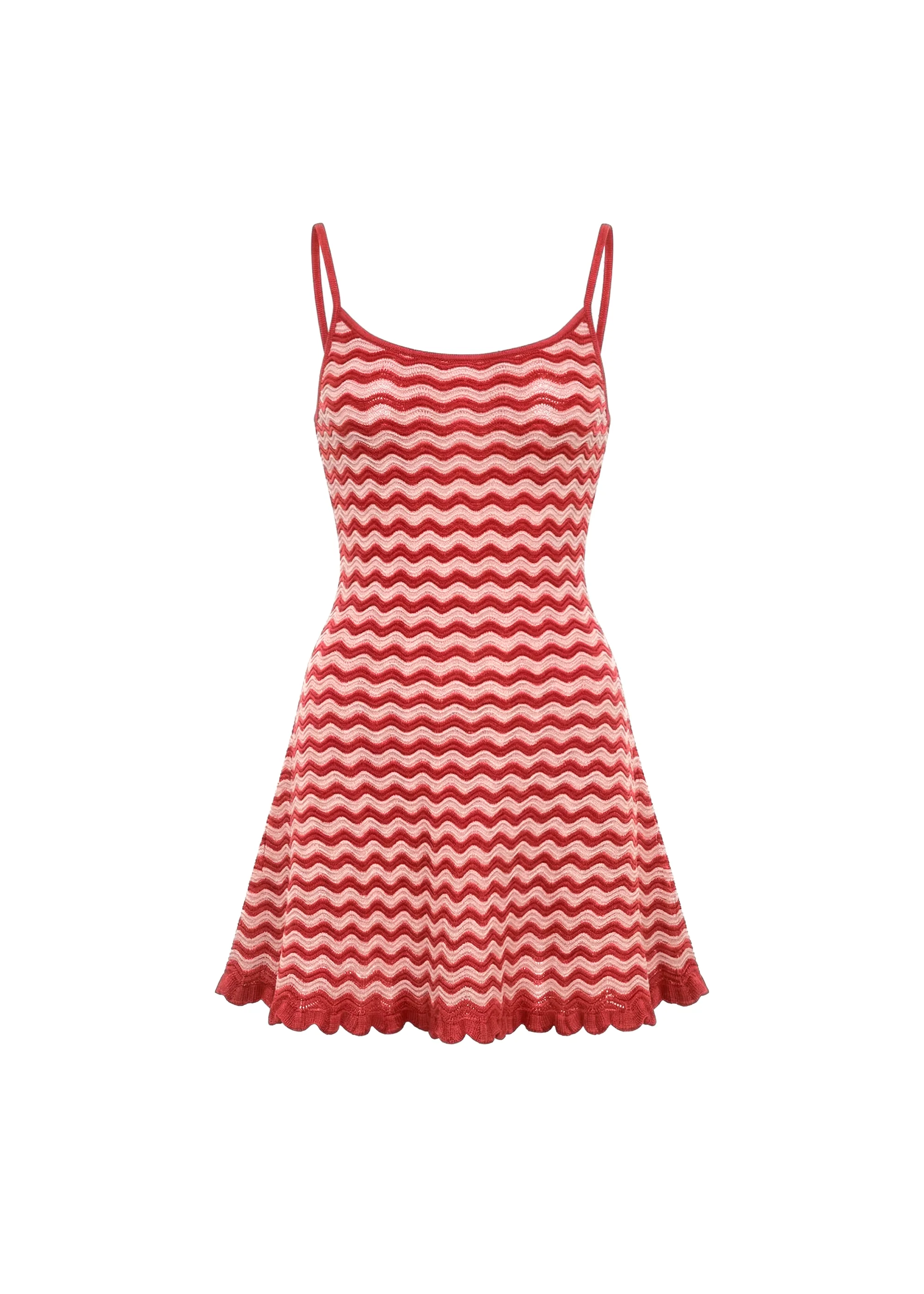 Talia Mini Dress Wavy Rib Rooftop Red / Sandbar Stripe - Image 6