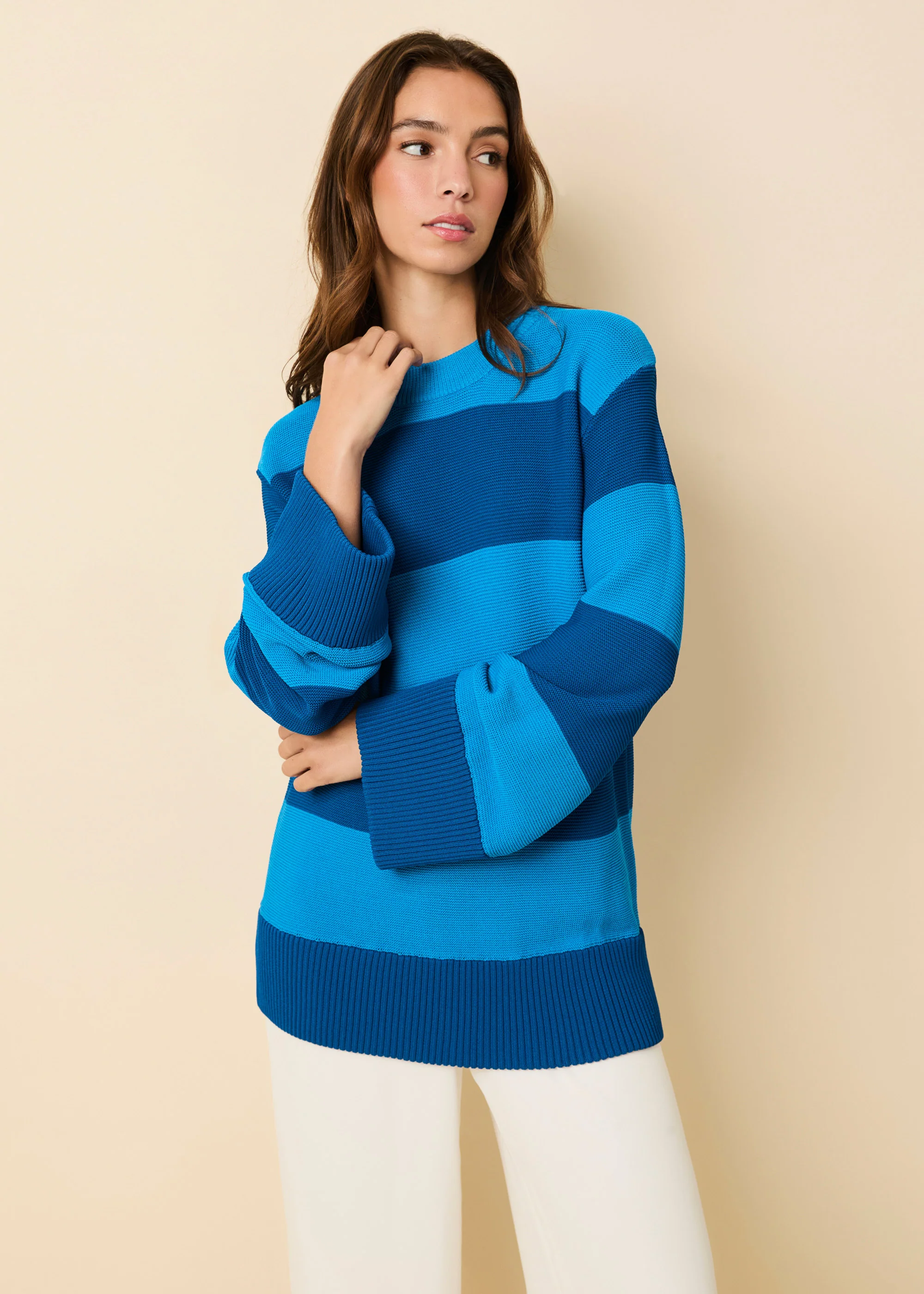 Tate Sweater Rugby Stripe Cosmic Blue - Image 4