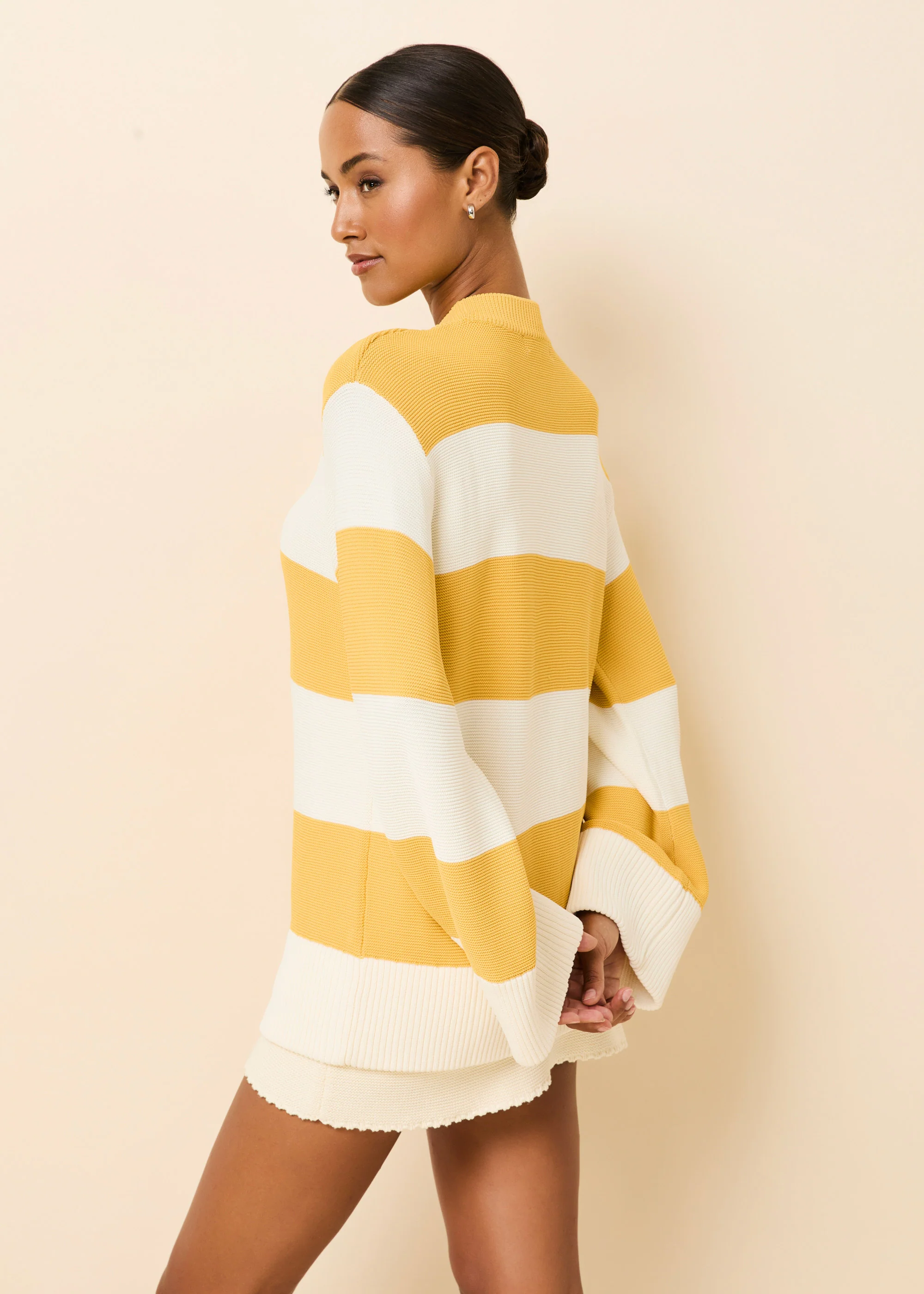Tate Sweater Rugby Stripe Lemon / Brule - Image 2