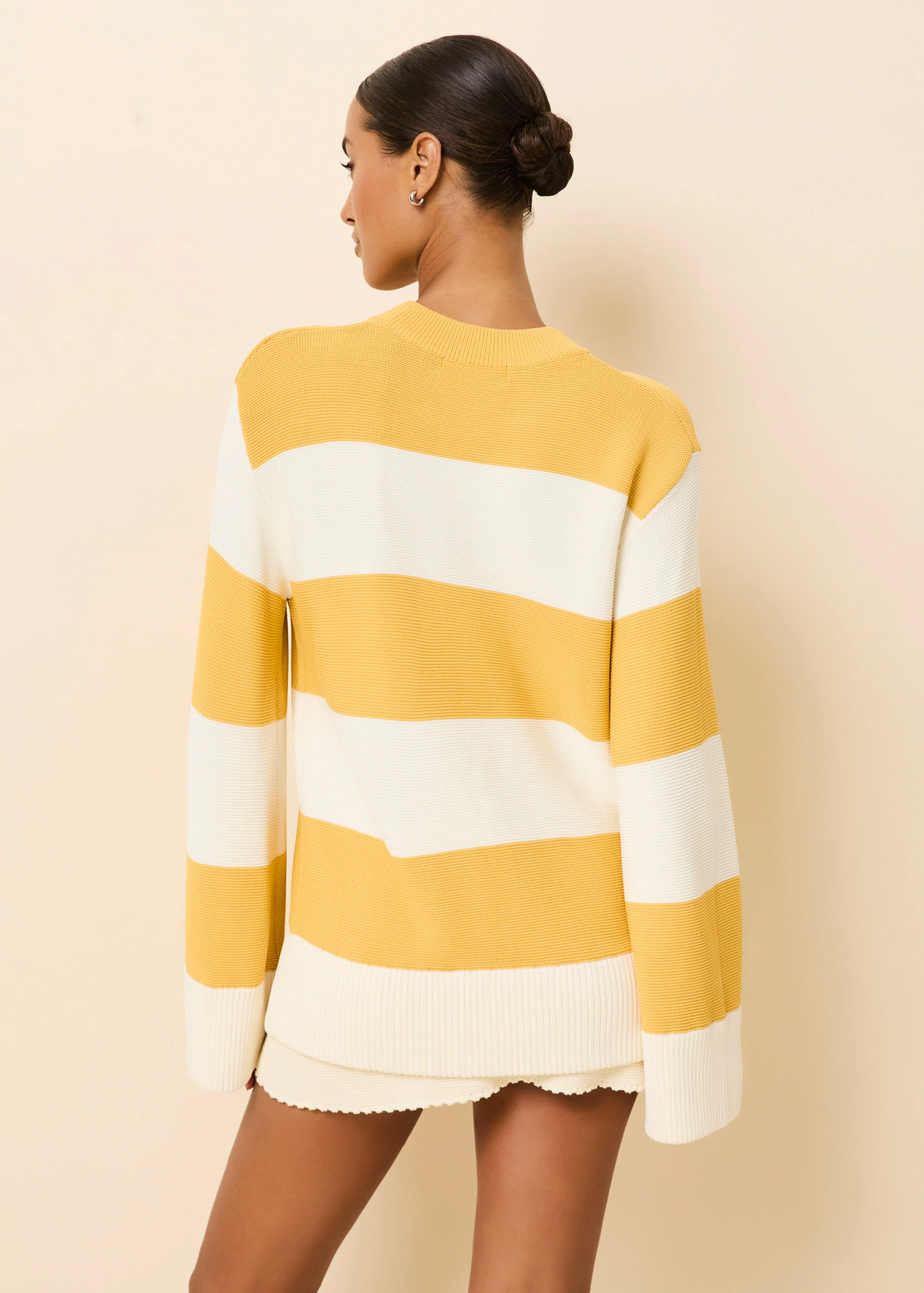 Tate Sweater Rugby Stripe Lemon / Brule - Image 3