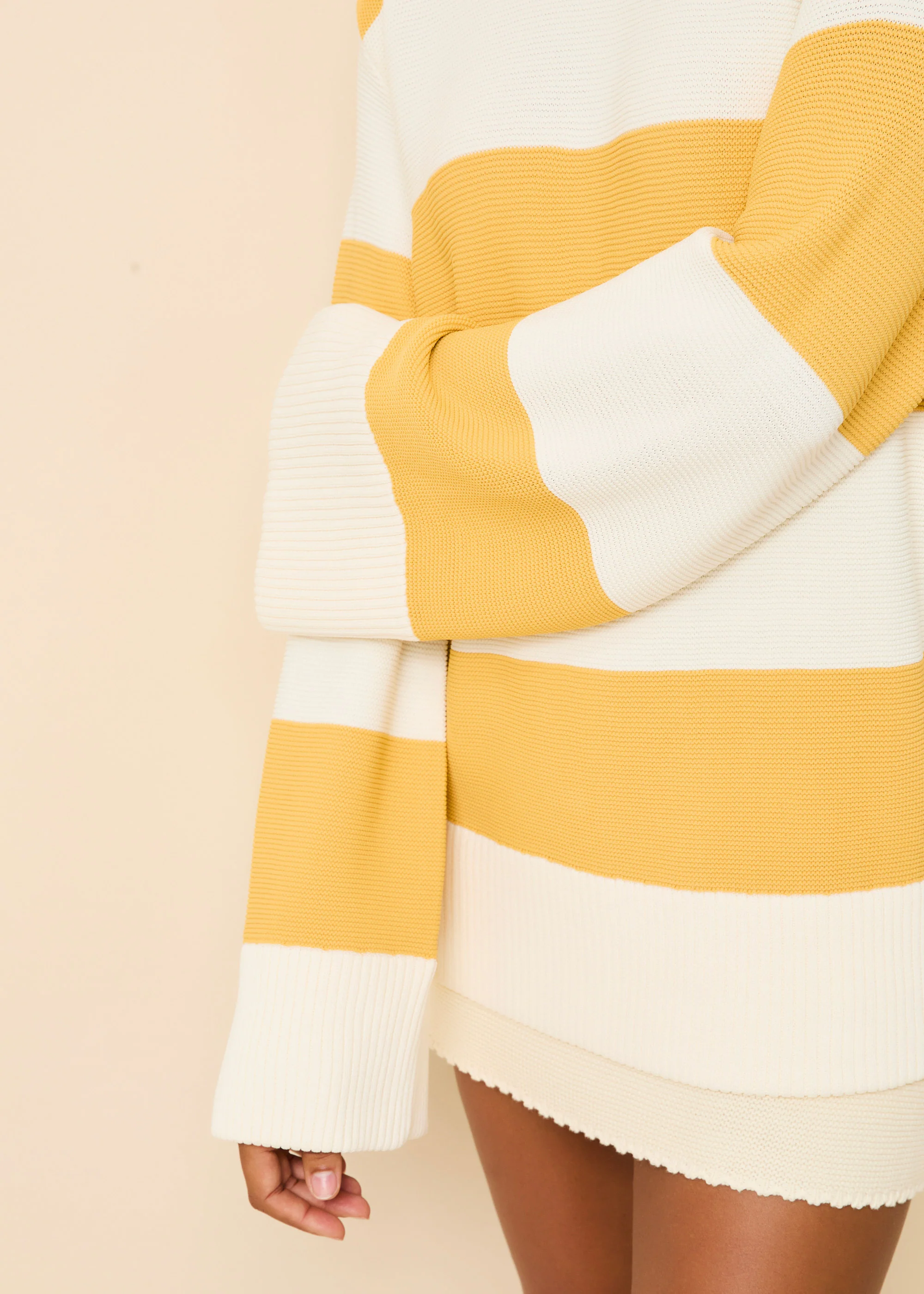 Tate Sweater Rugby Stripe Lemon / Brule - Image 4