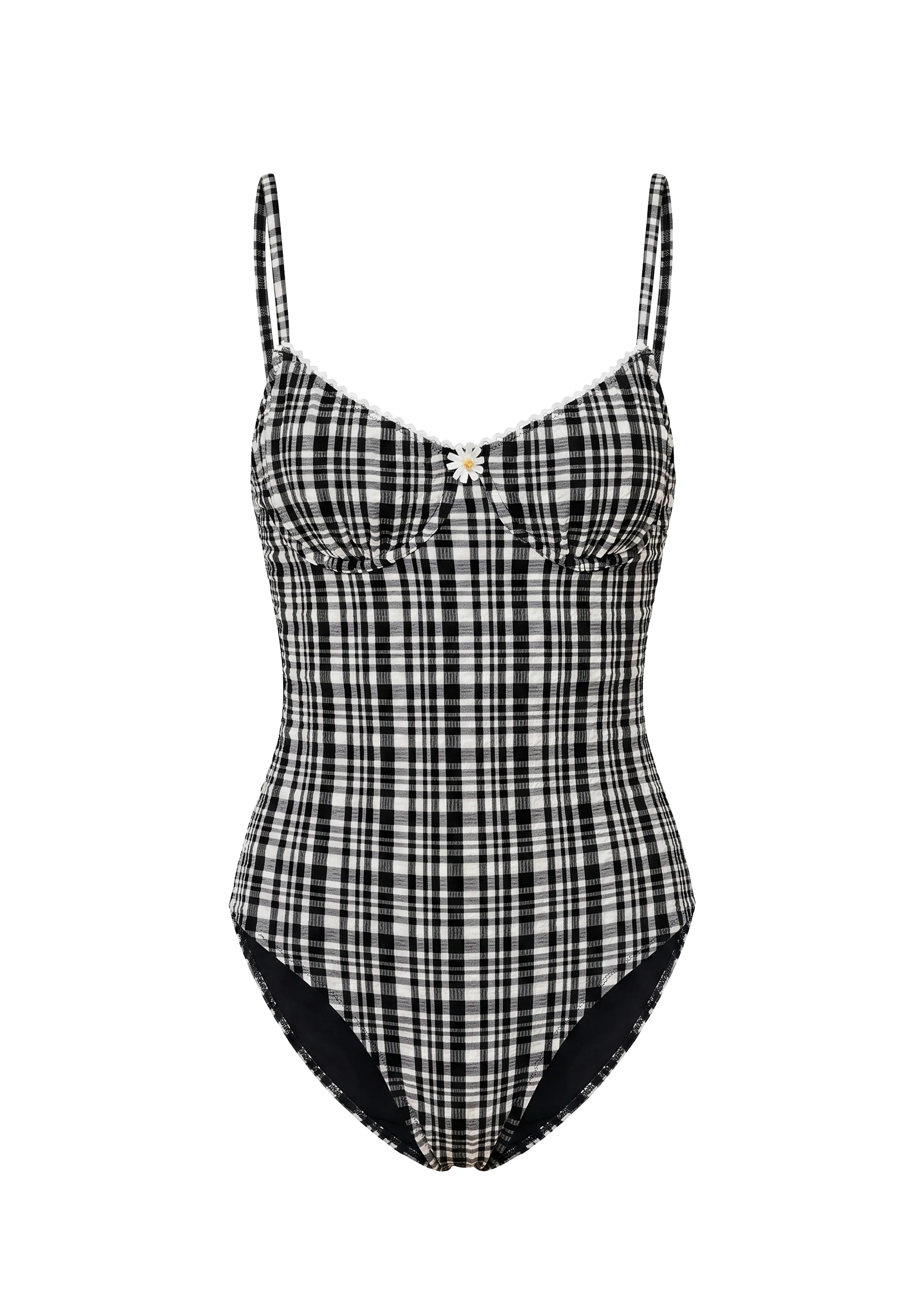 Taylor One Piece Puckered Plaid Noir - Image 5
