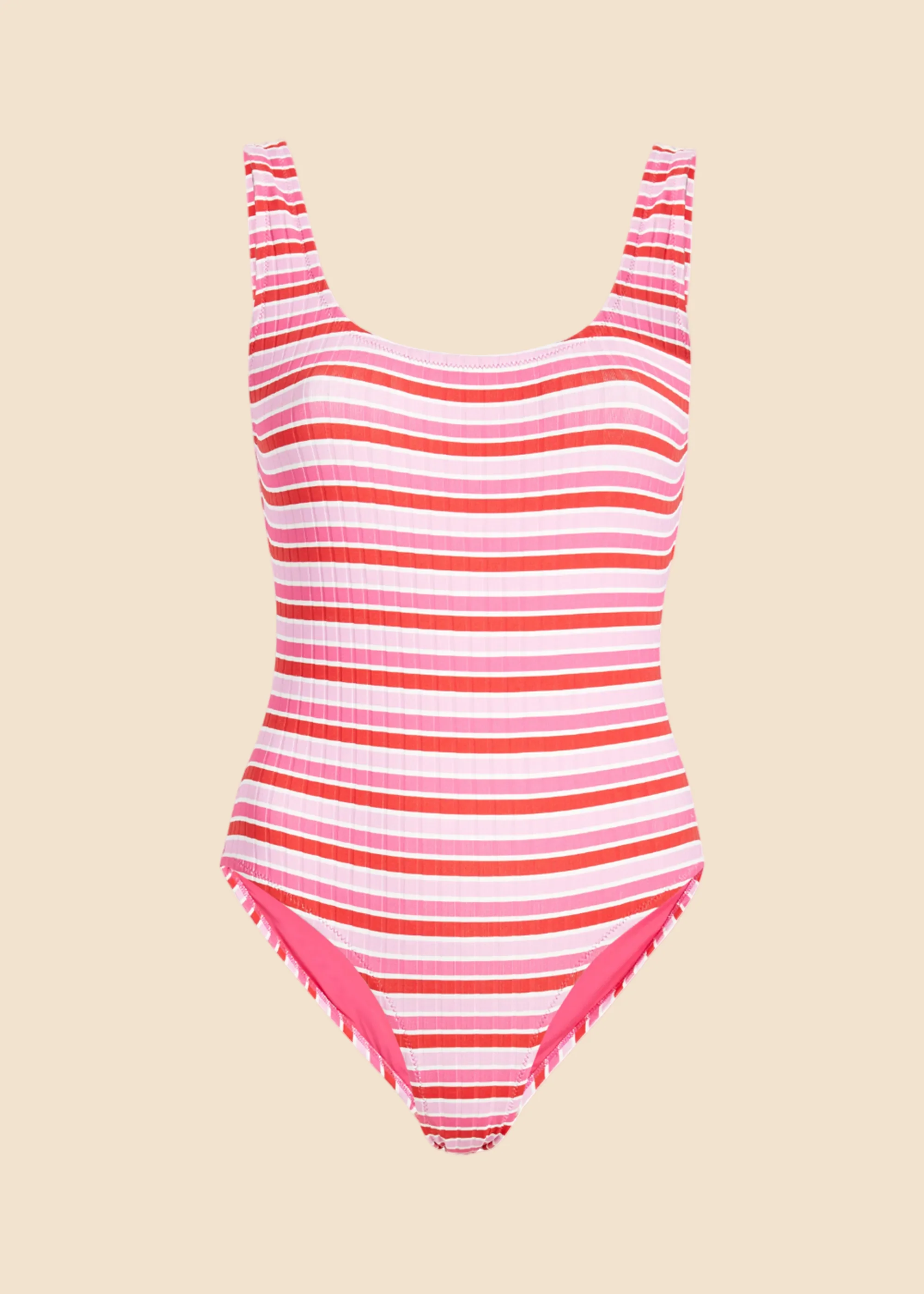 Anne-Marie One Piece Lightweight Rib Pink Multi Stripe - Image 4