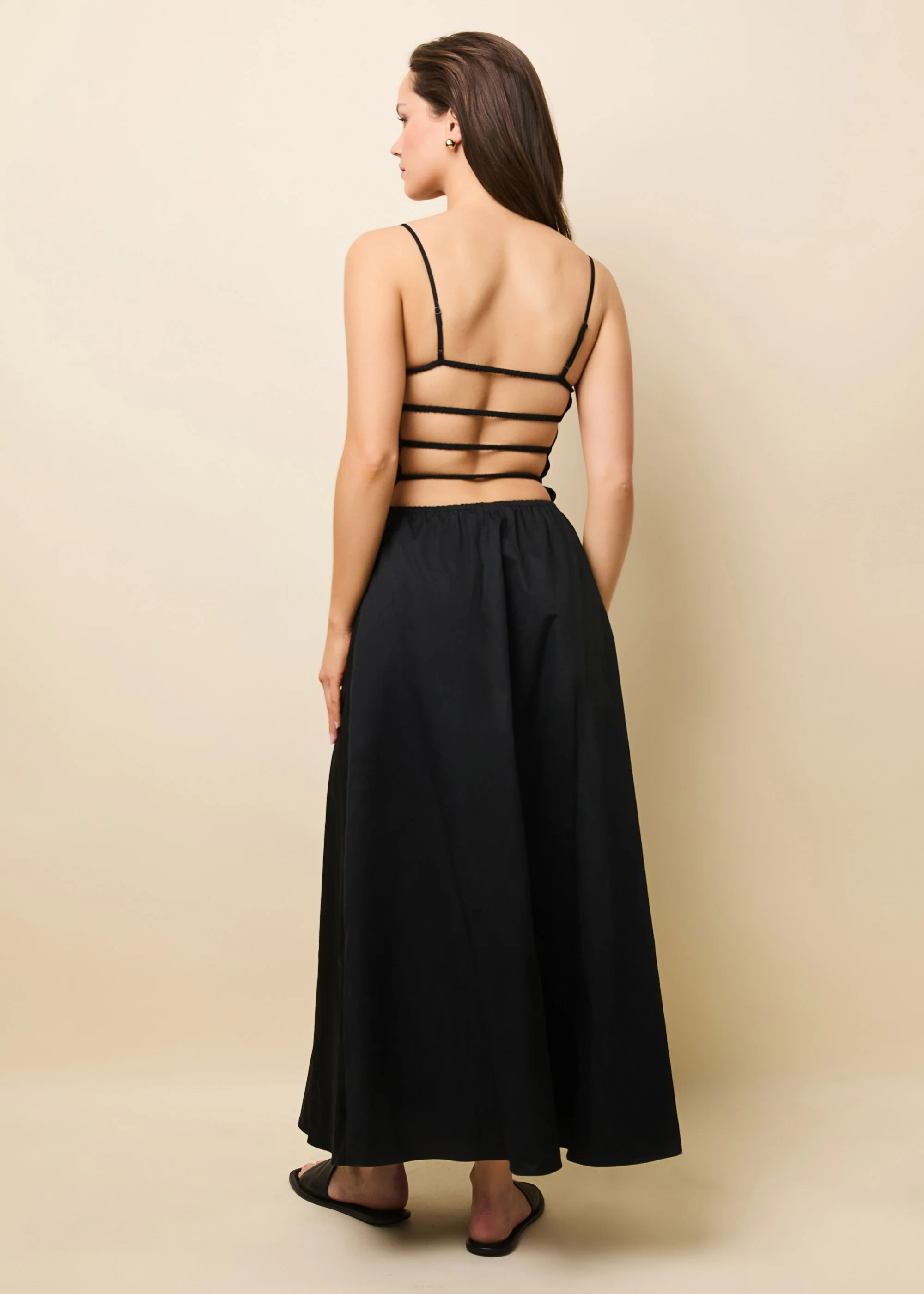 Delta Midi Dress Poplin Noir - Image 3