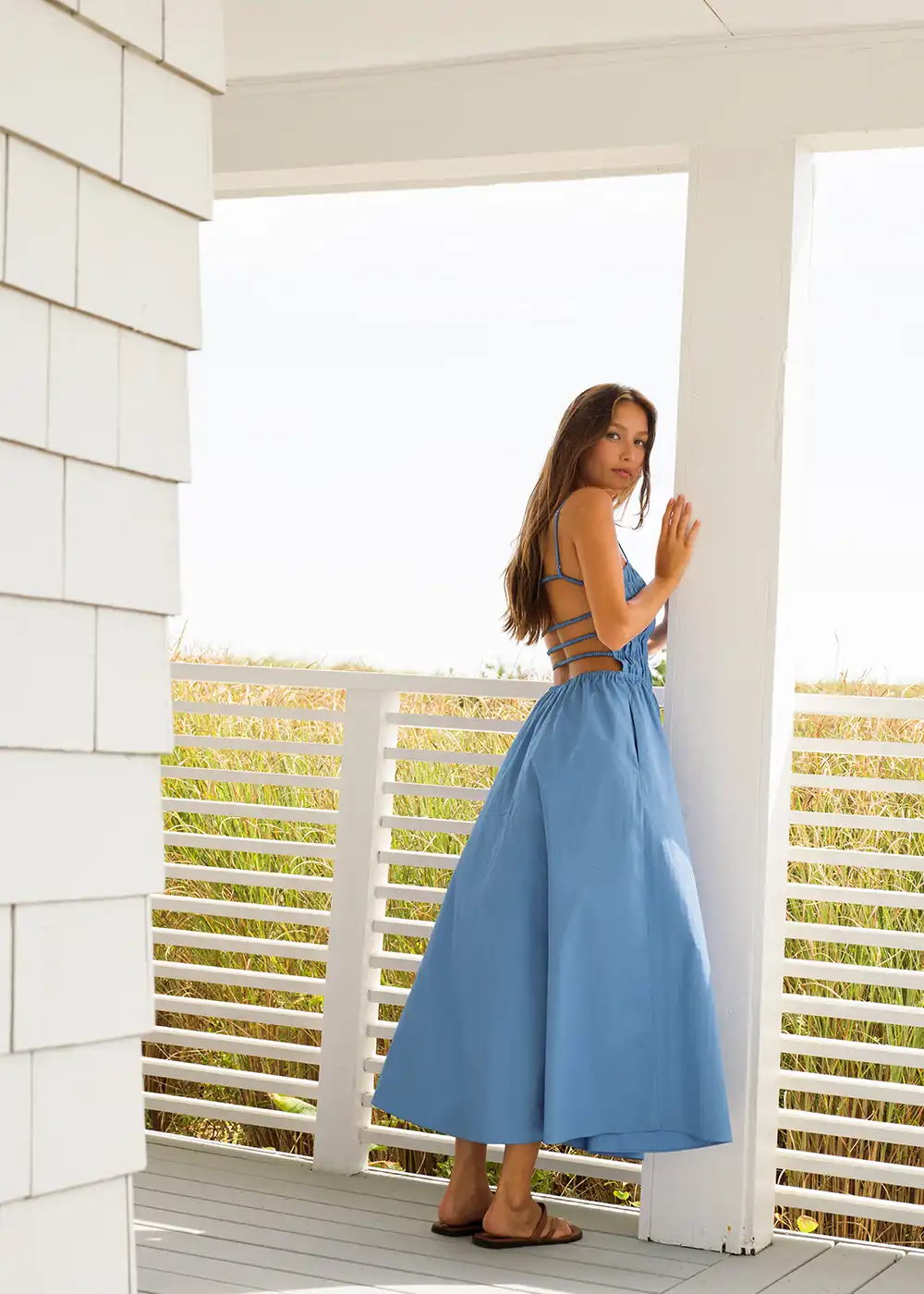 Delta Midi Dress Poplin Marina Blue - Image 5