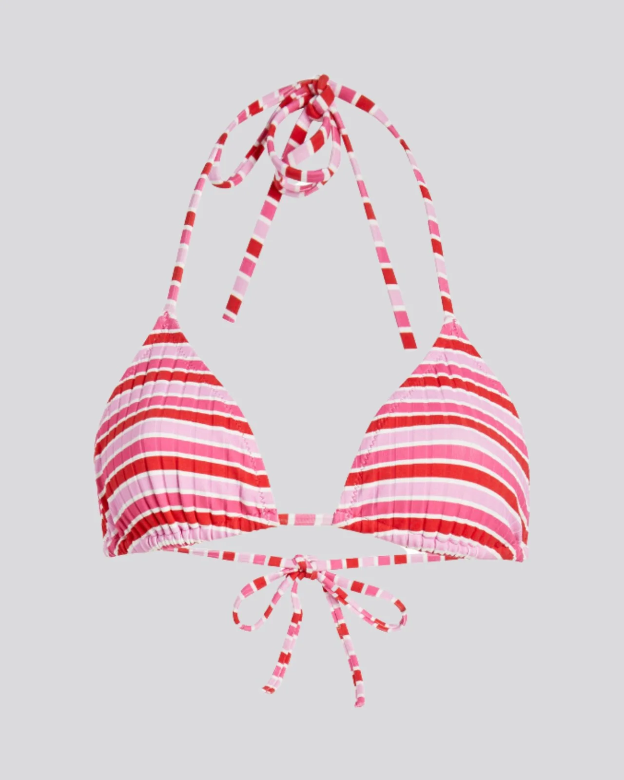 Iris Ribbed Bikini Top Pink Multi Stripe - Image 5