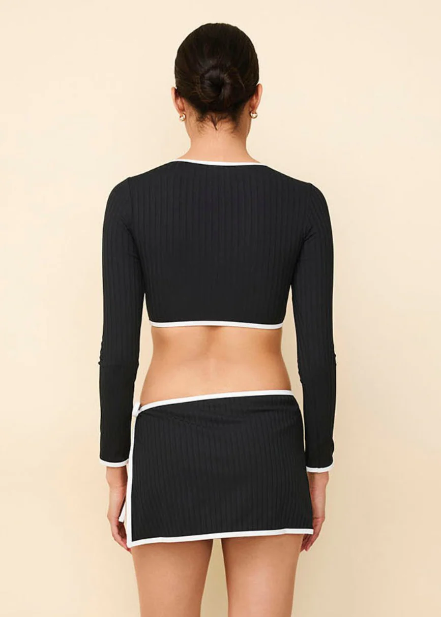 Nola Rashguard Ribbed Noir / Optic White - Image 2