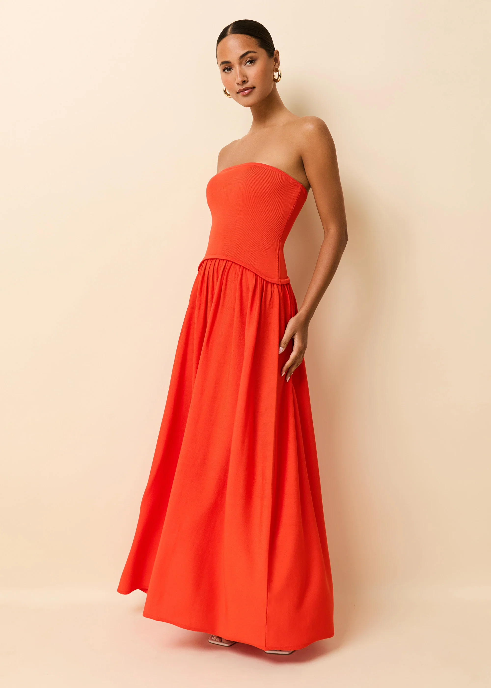Strapless Soglio Dress Lava - Image 4